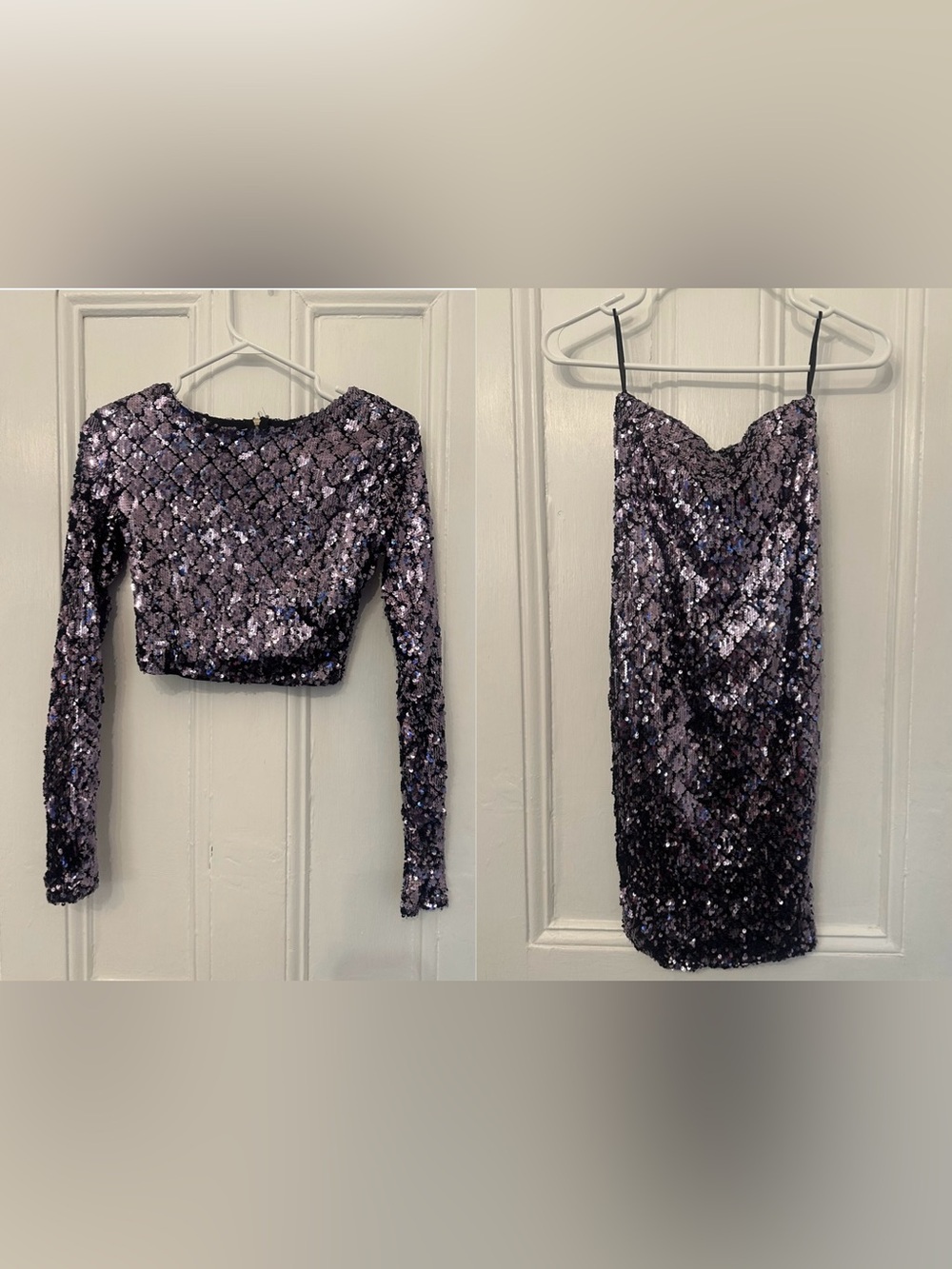Revamped purple sequin set